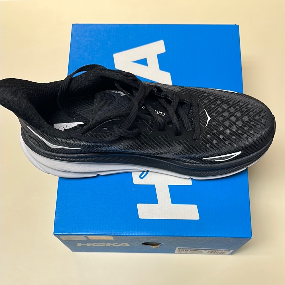 LAST ONE!!!CLEARANCE!!!!HOKA Clifton 9 Black Running Shoes